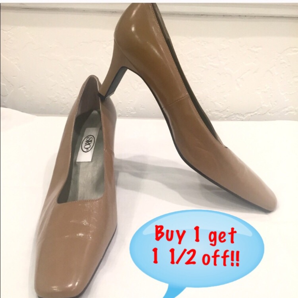 SRO Designer Tan Genuine Leather Block Heel